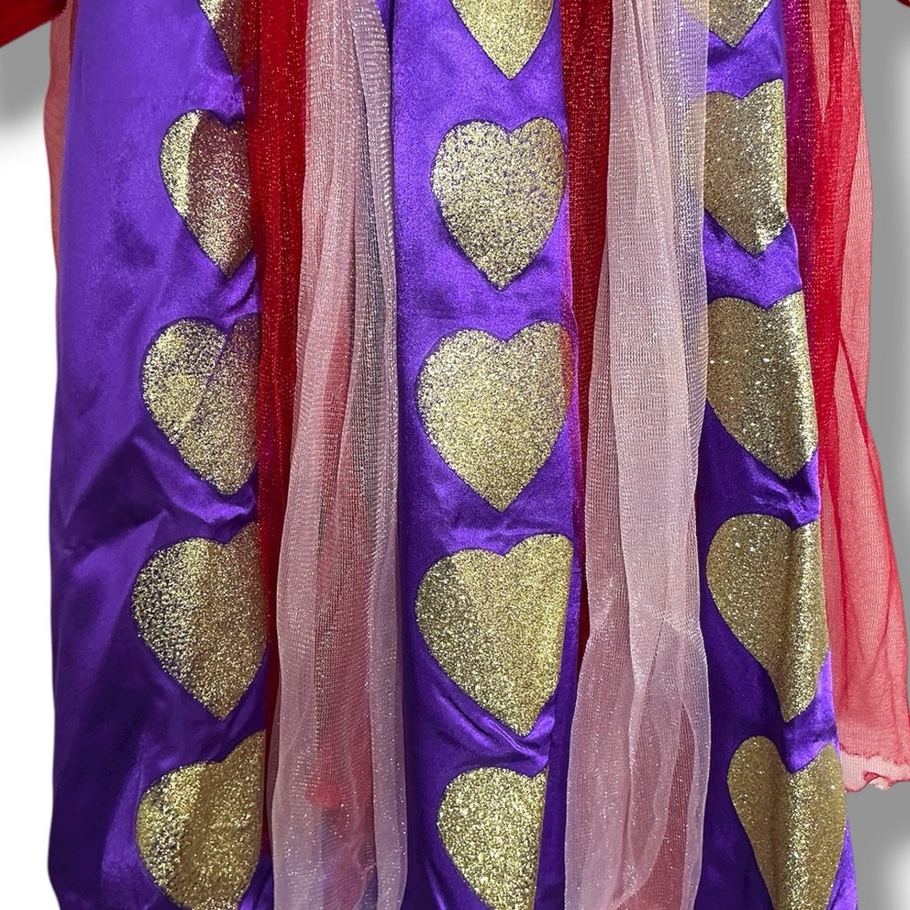 Alice Wonderland Costume Queen of Hearts Red Purple Gold Cracker Barrel Girl 4/5 - Picture 12 of 16